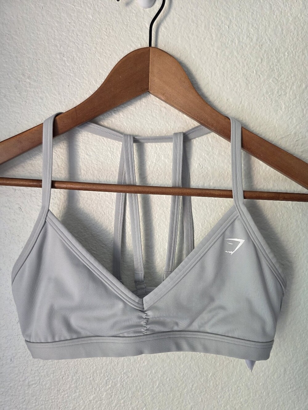 Gymshark minimal sports bra, in light gray, size S